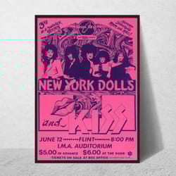 kiss band poster vintage wall art music memorabilia retro wall art concert poster poster with frame a4, a2, a1 size