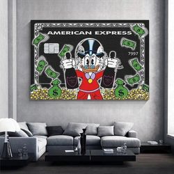 american express scrooge mcduck canvas painting disney graffiti millionaire money street art posters and prints for livi