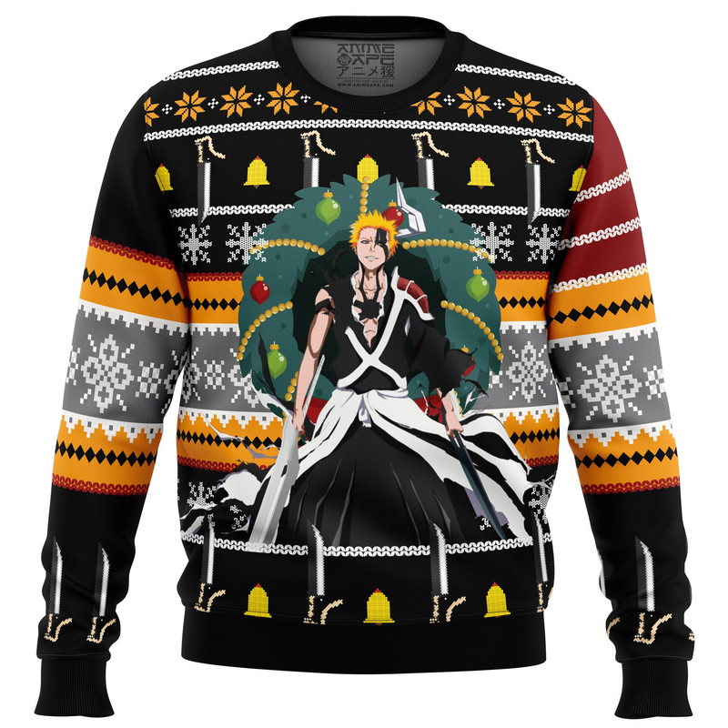 Ichigo True Bankai Bleach All Over Print Hoodie 3D Zip Hoodie 3D Ugly Christmas Sweater 3D Fleece Hoodie