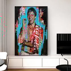 movie character montana graffiti poster scarface pop art canvas painting street wall art pictures for home living room d