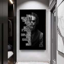 the joker inspirational typography success quotes black white poster wall art