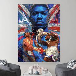 wbo champion anthony joshua artwork prints, anthony joshua vs wladimir klitschko poster, wall art, boxing poster,iconic