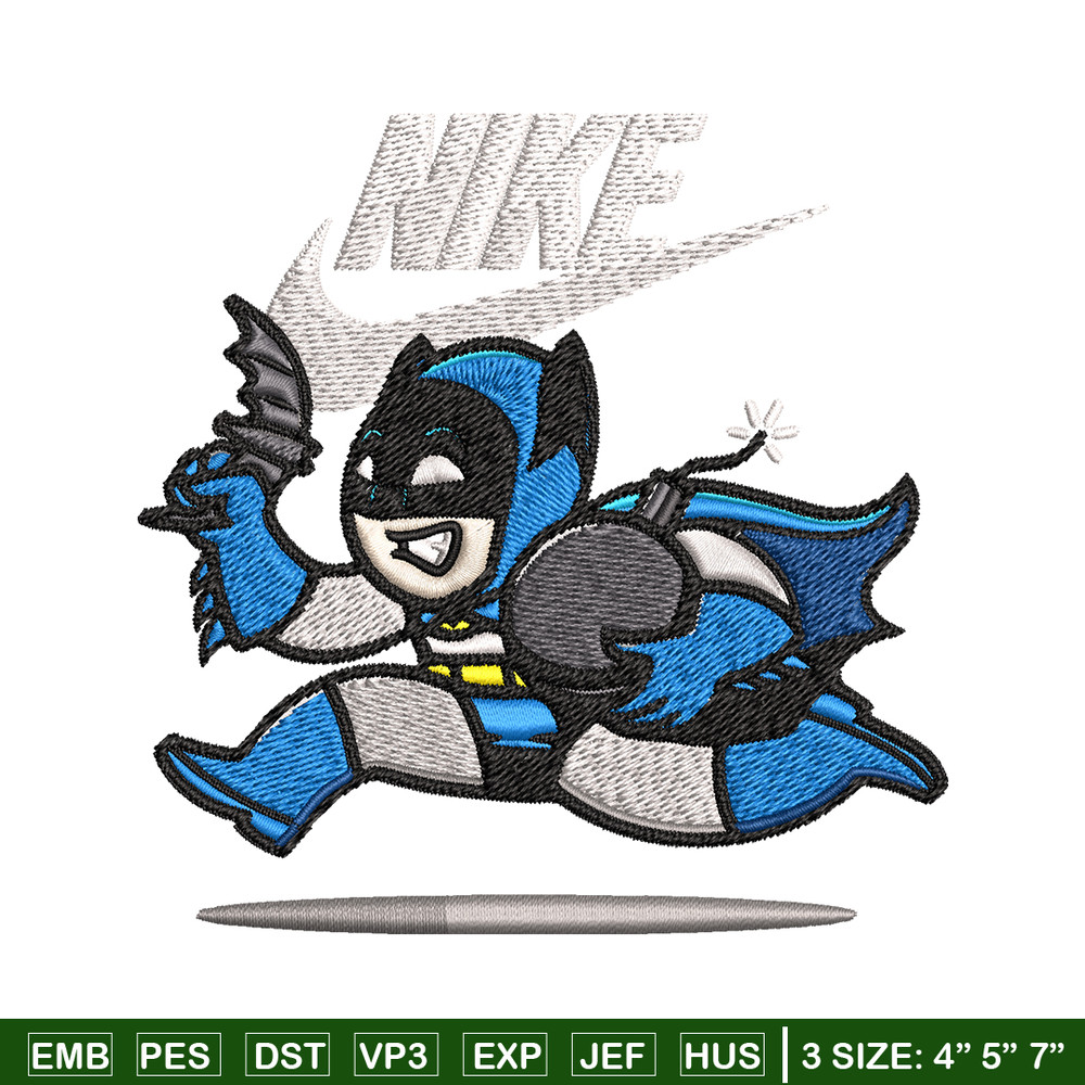 Nike Funny Batman Embroidery design, Batman cartoon Embroidery, Nike design, Embroidery file, Instant download..jpg