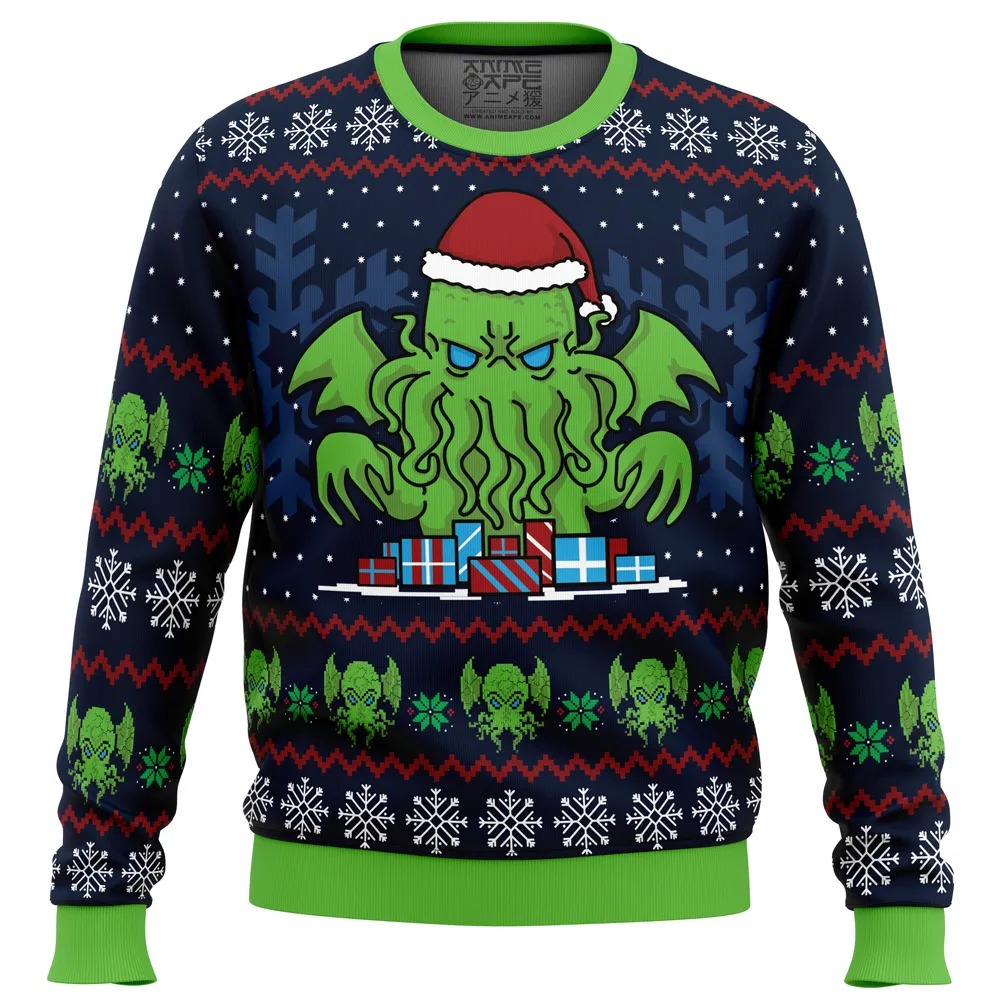 Call Of Christmas Cthulhu All Over Print Hoodie 3D Zip Hoodie 3D Ugly Christmas Sweater 3D Fleece Hoodie