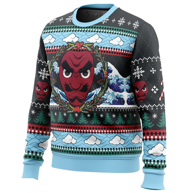 Christmas Sakonji Urokodaki Demon Slayer All Over Print Hoodie 3D Zip Hoodie 3D Ugly Christmas Sweater 3D Fleece Hoodie