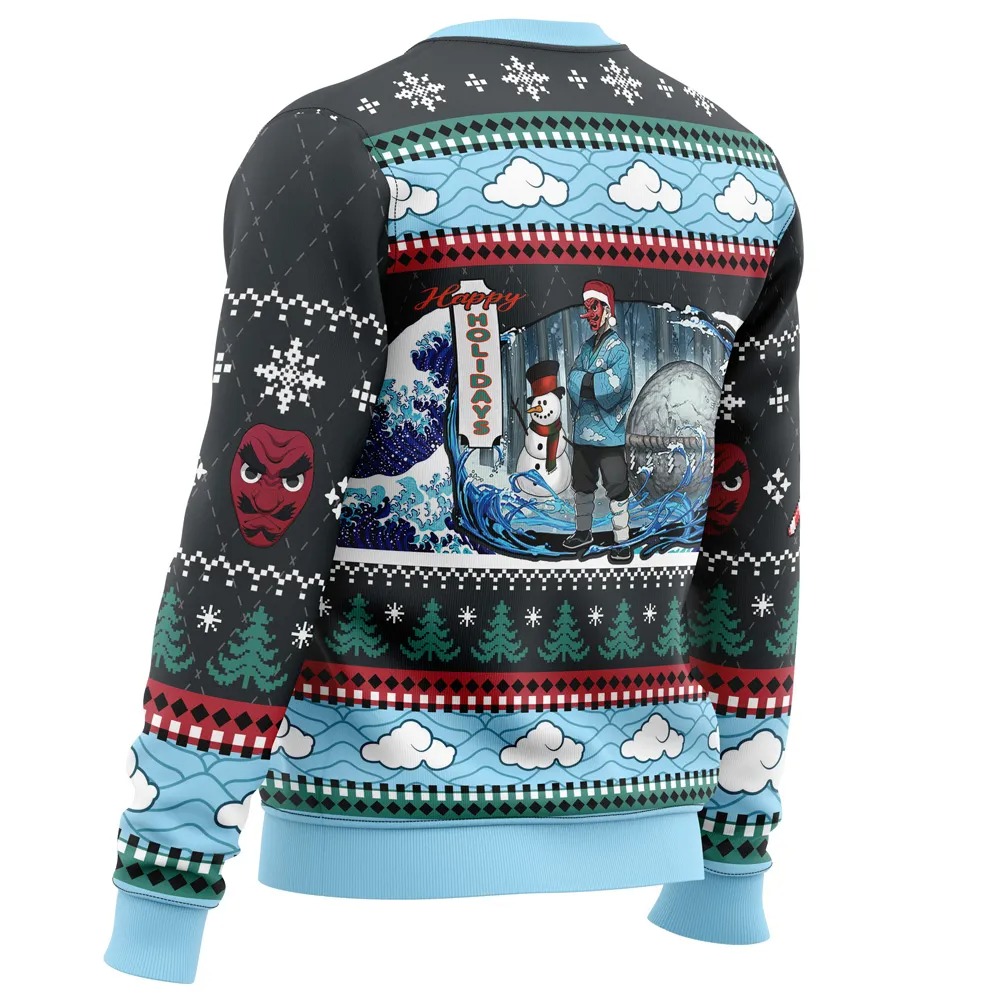 Christmas Sakonji Urokodaki Demon Slayer All Over Print Hoodie 3D Zip Hoodie 3D Ugly Christmas Sweater 3D Fleece Hoodie