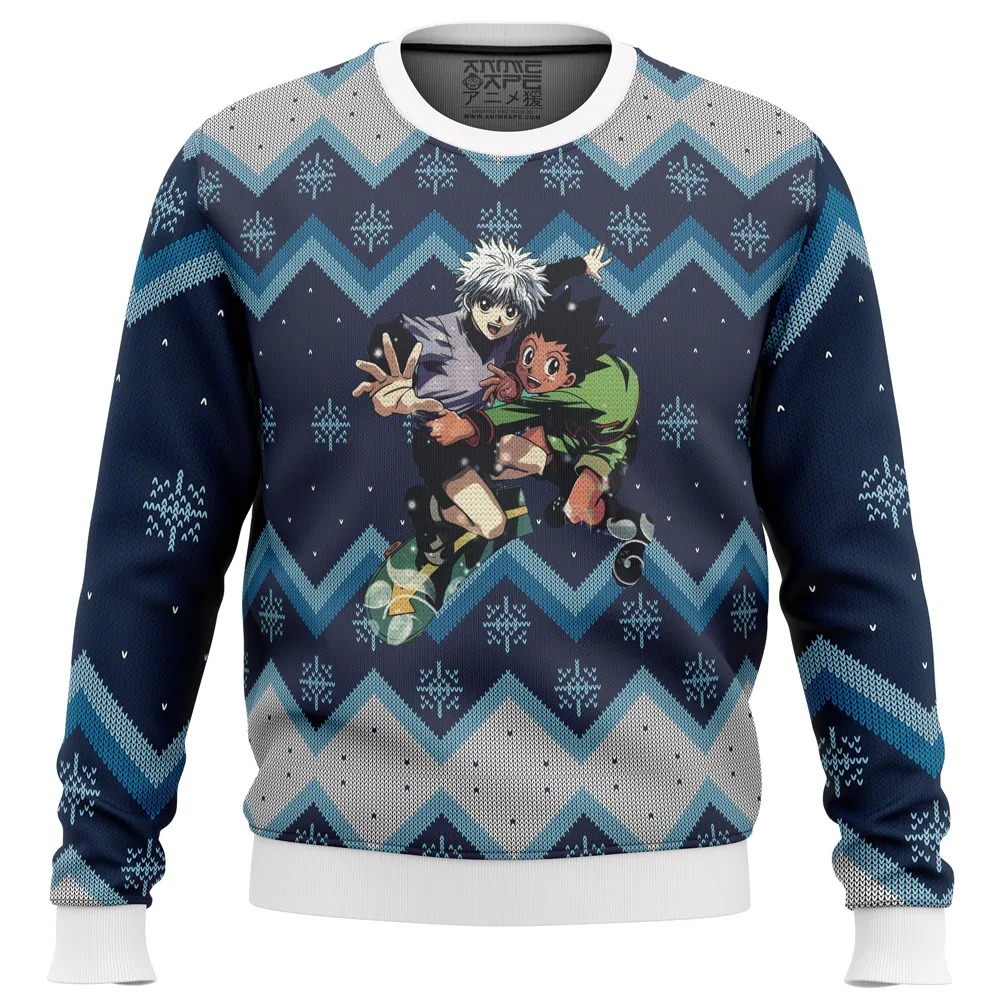 Hunter X Hunter Gon and Killua All Over Print Hoodie 3D Zip Hoodie 3D Ugly Christmas Sweater 3D Fleece Hoodie