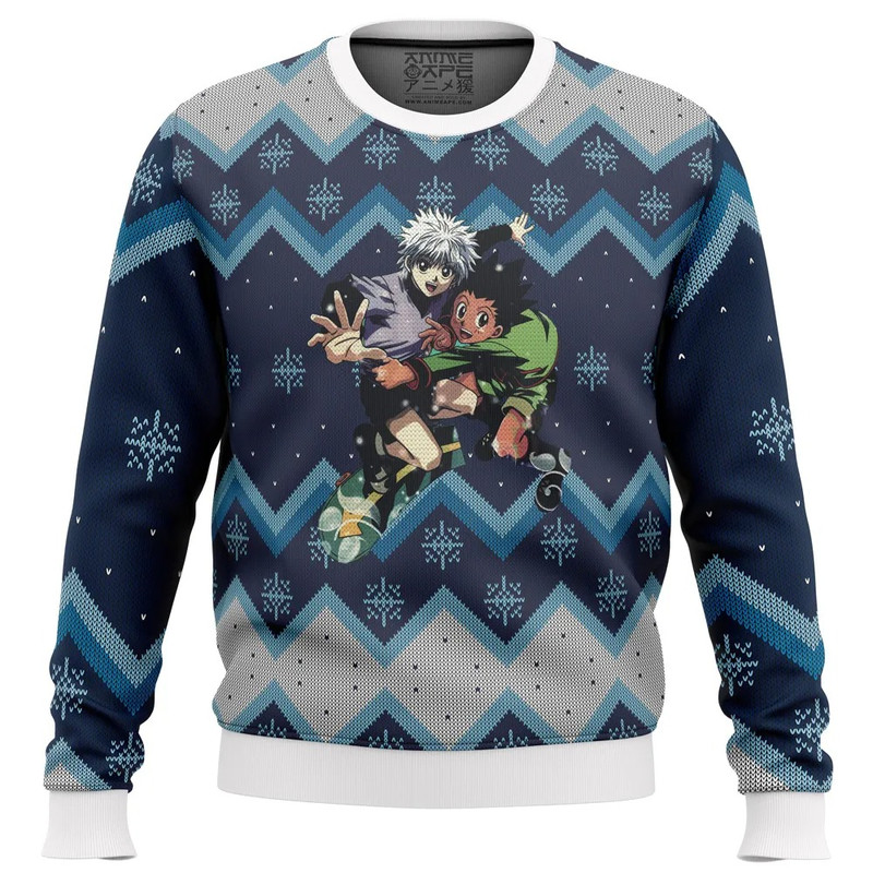 Hunter X Hunter Gon and Killua All Over Print Hoodie 3D Zip Hoodie 3D Ugly Christmas Sweater 3D Fleece Hoodie