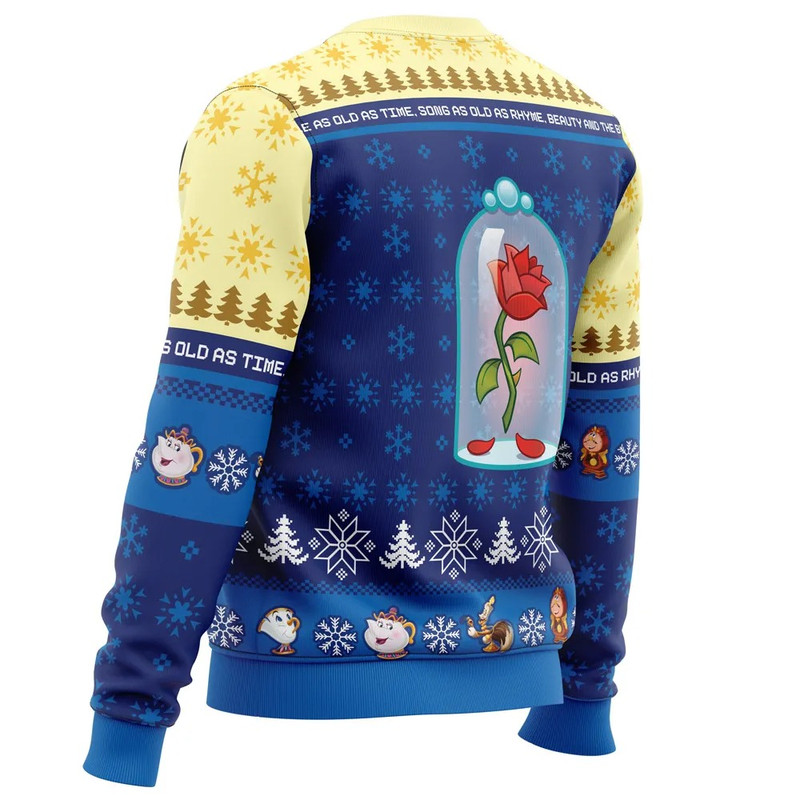 Christmas Beauty and the Beast Disney All Over Print Hoodie 3D Zip Hoodie 3D Ugly Christmas Sweater 3D Fleece Hoodie