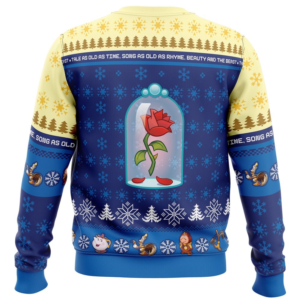 Christmas Beauty and the Beast Disney All Over Print Hoodie 3D Zip Hoodie 3D Ugly Christmas Sweater 3D Fleece Hoodie