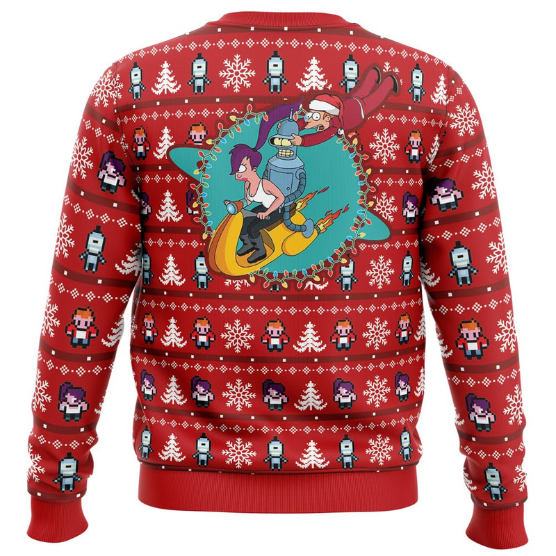 Fa-La-La-La Futurama All Over Print Hoodie 3D Zip Hoodie 3D Ugly Christmas Sweater 3D Fleece Hoodie