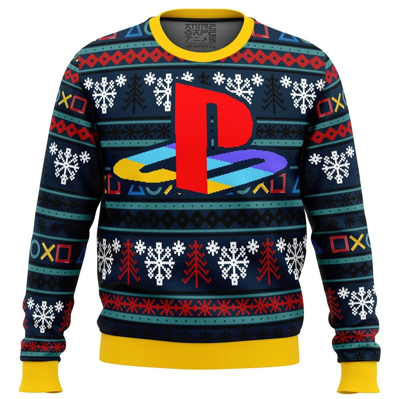 Playstation All Over Print Hoodie 3D Zip Hoodie 3D Ugly Christmas Sweater 3D Fleece Hoodie