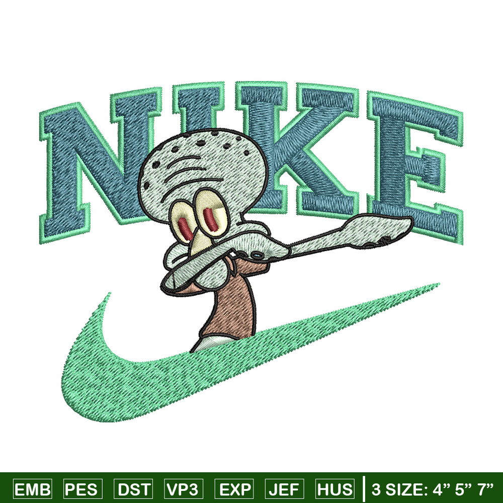 Nike Squidward Embroidery Design, Spongebob Embroidery, Nike Embroidery, Embroidery File, Logo shirt, Digital download.jpg