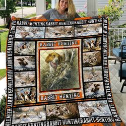 rabbit hunting fleece blanket, christmas gift, birthday gift, new year gift, anniversary gift