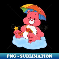 CARE Bear - Rainbow Cartoon vintage childhood animated 1980s cartoons friendship love - Special Edition Sublimation PNG File - Boost Your Success with this Inspirational PNG Download