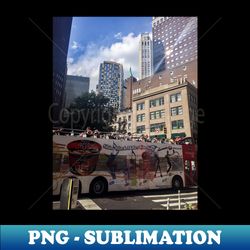 Tour Bus Water St Manhattan New York City - Decorative Sublimation PNG File - Unleash Your Creativity