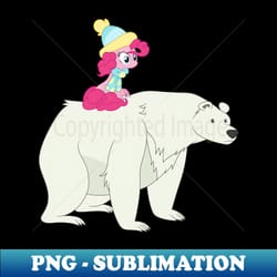 pinkie pie riding a polar bear - trendy sublimation digital download - instantly transform your sublimation projects