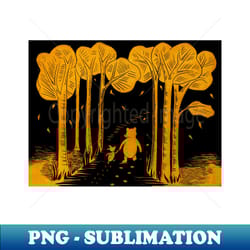 winnie the pooh and piglet lino print in gold and black - exclusive sublimation digital file - bring your designs to life