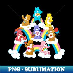 Care Bear 80s Retro Vintage Rainbow Nostalgic Childhood Cartoon - Modern Sublimation PNG File - Perfect for Personalization