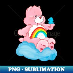 CARE Bear - Rainbow Cartoon vintage childhood animated 1980s cartoons friendship love - PNG Sublimation Digital Download - Add a Festive Touch to Every Day