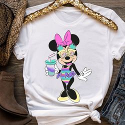 disney minnie mouse unicorn stripes and pineapples tshirt, disneyland family matching shirt, magic kingdom tee, wdw epco