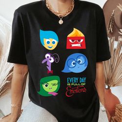 disney pixar inside out full of emotions character tshirt, joy, anger, fear, sadness, disgust, wdw disneyland family mat