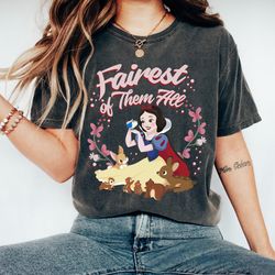 disney snow white fairest floral wreath graphic tshirt, snow white shirt, magic kingdom shirt, wdw disneyland family mat