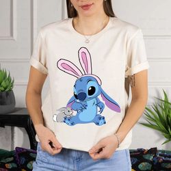 disney stitch with easter bunny easter eggs happy easter, disney family matching shirt, walt disney world, disneyland tr