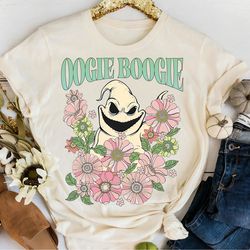 disney the nightmare before christmas floral oogie boogie tshirt, oogie boogie bash shirt, disneyland halloween xmas mat