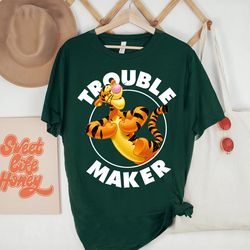 disney tigger trouble maker winnie the pooh funny shirt, disney family matching shirt, walt disney world shirt, disneyla