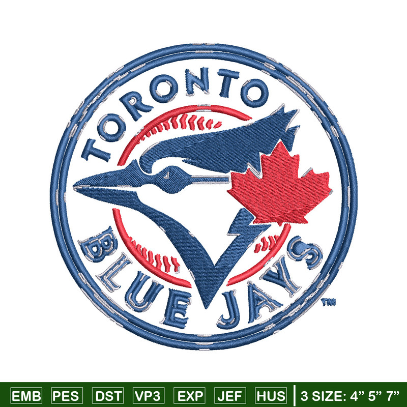 Toronto Blue Jays logo Embroidery, MLB Embroidery, Sport embroidery, Logo Embroidery, MLB Embroidery design..jpg