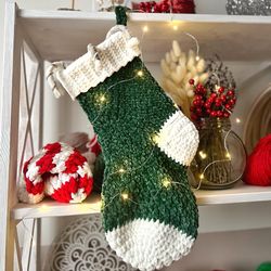 Christmas stocking crochet pattern, Crochet Stocking DIY video tutorial, plush yarn stocking, Christmas patterns
