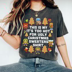 marvel avengers characters christmas gingerbread cookie shirt, marvel ugly sweater shirt, disneyland christmas group mat