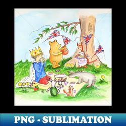 Winnie The Pooh Coronation Tea Party - Vintage Sublimation PNG Download - Perfect for Sublimation Art