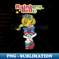 rainbow shy girl 80s - png transparent sublimation file - perfect for personalization