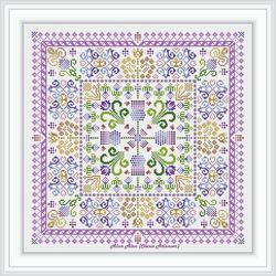 Cross stitch pattern panel Thistle flower ornament Scotland Scandinavia napkin pillow counted crossstitch patterns PDF