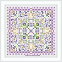 cross stitch pattern panel thistle flower ornament scotland scandinavia napkin pillow counted crossstitch patterns pdf