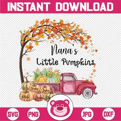 Personalized Nana's Little Pumpkin PNG, Personalized Nana Custom Nickname and Kidnames PNG for Direct Printed Shirt, Aut