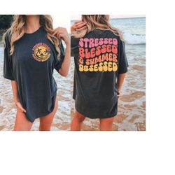 stressed blessed & summer obsessed, retro summer svg, summer svg, beach svg, summertime svg, funny beach quotes svg, sum