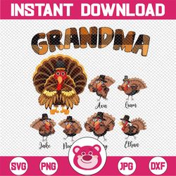 custom grandma png, personalized grandma fall png, grandma thanksgiving png, grandma fall thanksgiving