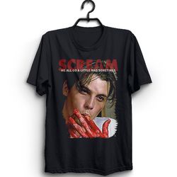 scream movie shirt, billy loomis, scream-tee, we all go a little mad billy loomi