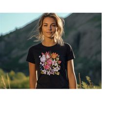 watercolor wildflowers shirt, radiant flowers shirt, floral t-shirt, cottagecore shirt, boho watercolor floral t-shirt,