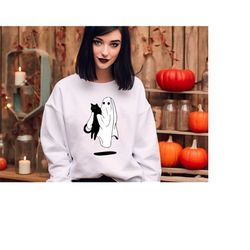 halloween ghost sweatshirt, retro halloween ghost hoodie, pumpkin ghosts sweatshirt, spooky ghost hoodie, halloween swea