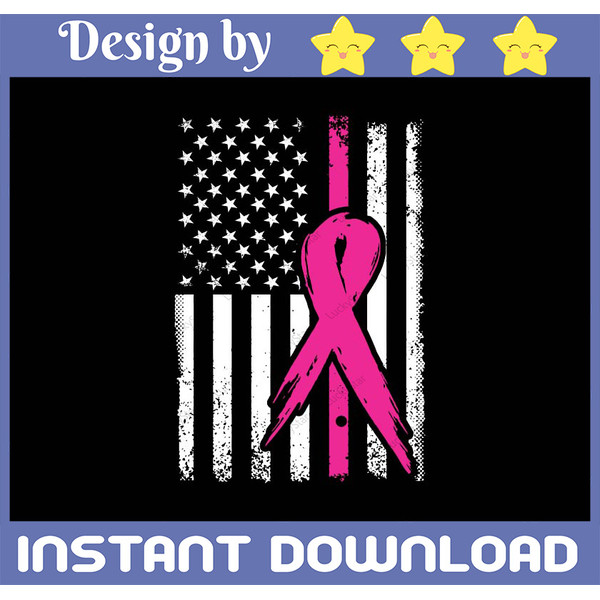 Breast Cancer Awareness Flag SVG, Distressed Flag SVG, Pink - Inspire