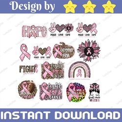 breast cancer sublimation bundle, cancer awareness png, pink ribbon png, instant download,  breast cancer shirt design