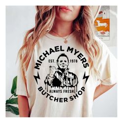 michael myers butcher shop svg, halloween graphics, t-shirt graphics, michael myers svg, butcher shop svg, tshirts, subl