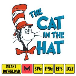 the cat in the hat png , dr. seuss quotes cat in the hat svg clipart, cricut, digital vector cut file, cat and the hat