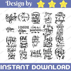 breast cancer awareness svg bundle, breast cancer awareness silhouettes, cricut file, cut file, printable file, vector,