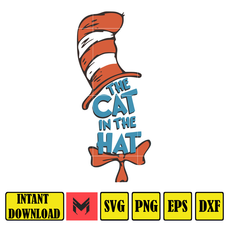 Dr Seuss Svg Layered Item, Dr. Seuss Quotes Cat In The Hat Svg Clipart, Cricut, Digital Vector Cut File, Cat And The Hat (50).jpg