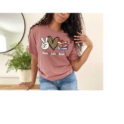 peace love read books shirt, book lover shirt, teen girls reading teacher t-shirt, reading shirt, gift for teacher, bo